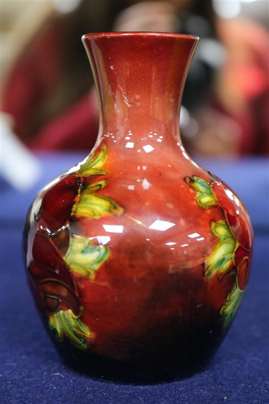 A small Moorcroft anenome flambe vase